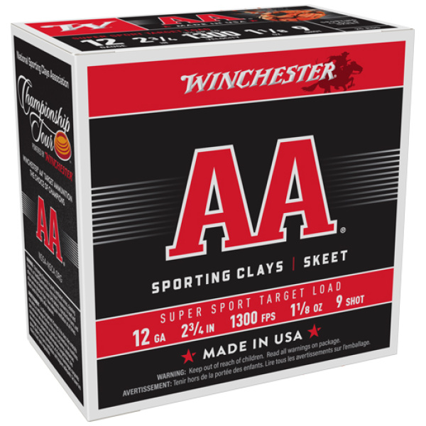 WINCHESTER AA 12GA 2.75" - 1-1/8OZ #9 1300FPS 250RD CASE