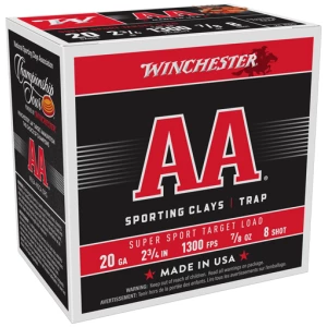 WINCHESTER AA 20GA 2.75" 7/8OZ - #8 1300FPS 250RD CASE LOT