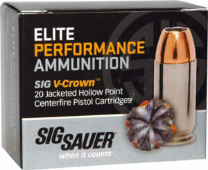 SIG AMMO 380ACP 90GR ELITE - V-CROWN JHP 20RD 10BX/CS
