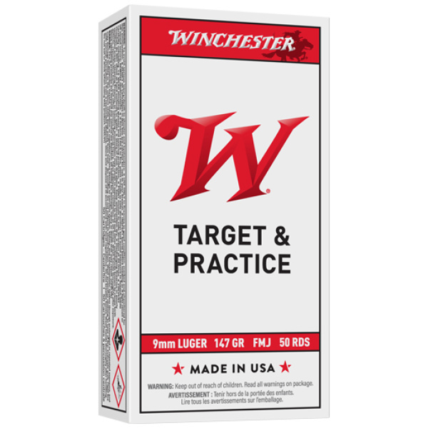 WINCHESTER USA 9MM LUGER 147GR - FMJ-FP 50RD 10BX/CS