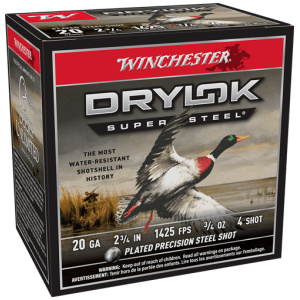 WINCHESTER DRYLOK 20GA #4 - 2.75" 3/4OZ 25RD 10BX/CS