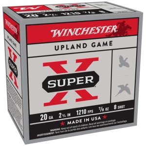 WINCHESTER SUPER-X 20GA 2.75" - 7/8OZ #8 1210FPS 250RD CASE