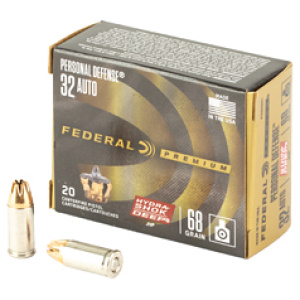 FED HYDRA SHOK 32ACP 68GR JHP 20/200