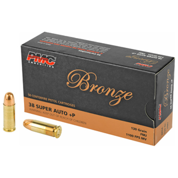 PMC BRNZ 38SUPER +P 130 FMJ 50/1000