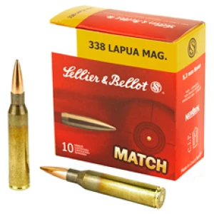 S&B 338LAPUA 250GR SIERRA HPBT 10/BX