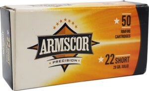 Armscor .22 short rimfire cartridges box