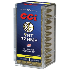 Box of CCI VNT 17 HMR cartridges