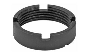 Black circular threaded ring with grooves