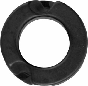 Black circular mechanical component with center hole