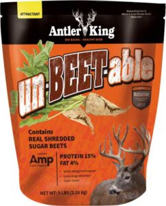 Antler King deer attractant with real shredded sugar beets.