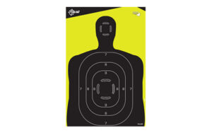 Shooting target silhouette with numbered zones