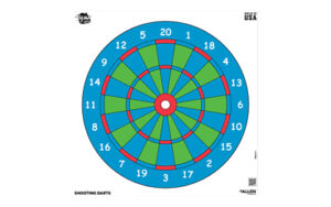 Colorful dartboard with numbered sections