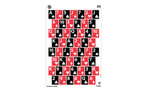 House of cards poster with playing card patterns.