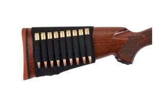 Rifle stock with bullet holder attached