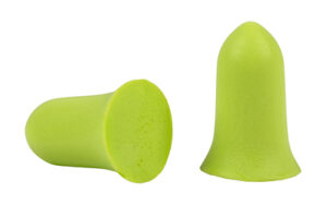 Green foam earplugs for noise reduction