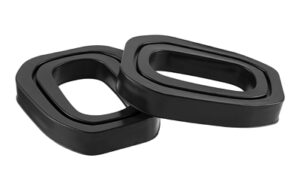 Black oval rubber gaskets for industrial use.
