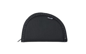 Black gun pouch with zipper and stitching