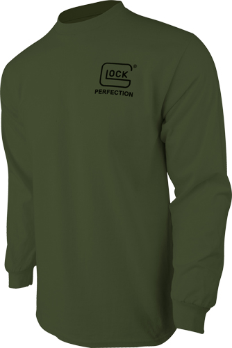 Green Glock long-sleeve shirt with logo.