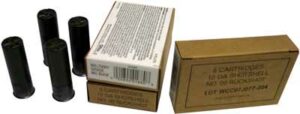 12-gauge shotgun shells with packaging displayed.