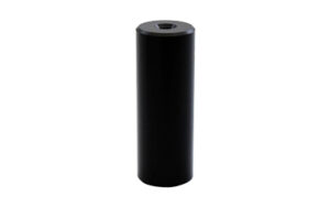 Black cylindrical metal spacer component