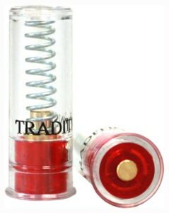 Two shotgun snap caps with red bases
