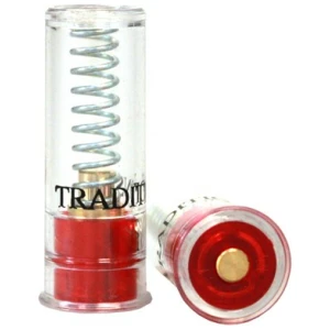 Two shotgun snap caps with red bases