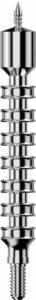 Close-up of a metal orthopedic screw.