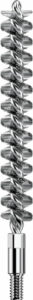 Metal cleaning brush with spiral bristles for gun care.