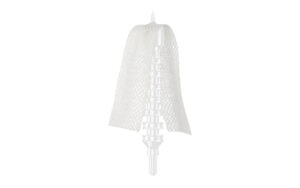 3D-printed architectural structure with mesh covering