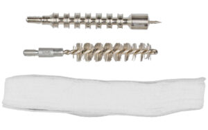 Gun cleaning tools with brush and cloth