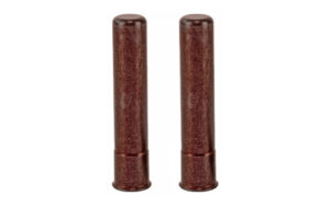 Two brown cylindrical objects standing upright