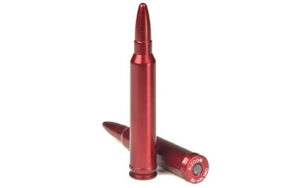 Red dummy bullets for training purposes.