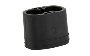 Black double-hole pencil sharpener side view