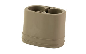 Beige plastic toothbrush holder with two compartments