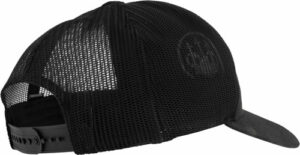 Black mesh baseball cap with adjustable strap