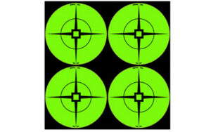 Green target circles on black background