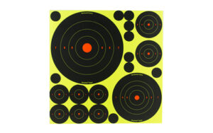Multiple shooting targets on a single sheet.