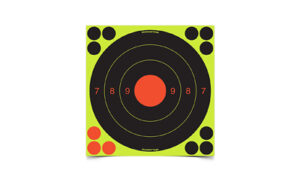 Target practice sheet with multiple bullseyes.
