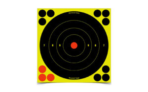 Shooting target with yellow and red circles
