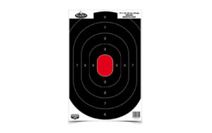 Black target with red center for shooting practice.