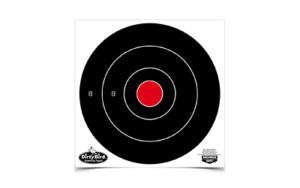 Black and red target for shooting practice.