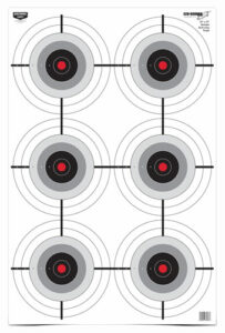 Six circular shooting targets on a sheet.