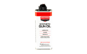 Birchwood synthetic gun oil, lubricates and protects firearms.