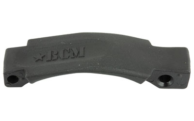 Black BCM gun accessory part, curved shape with holes.