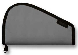 Gray soft pistol case with zipper closure