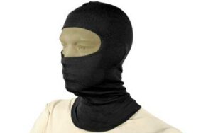 Person wearing a black balaclava