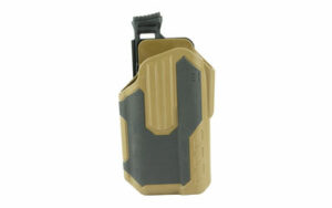 Tactical gun holster with belt clip.