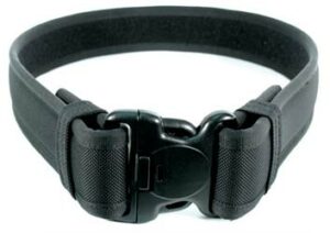 Black tactical belt with buckle clasp