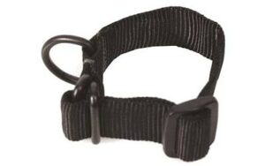 Black adjustable nylon dog collar with buckle
