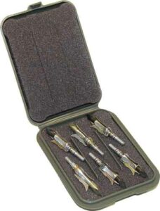MTM MECHANICAL BROADHEAD CASE - HOLDS 6 BROADHEADS ARMY GREEN